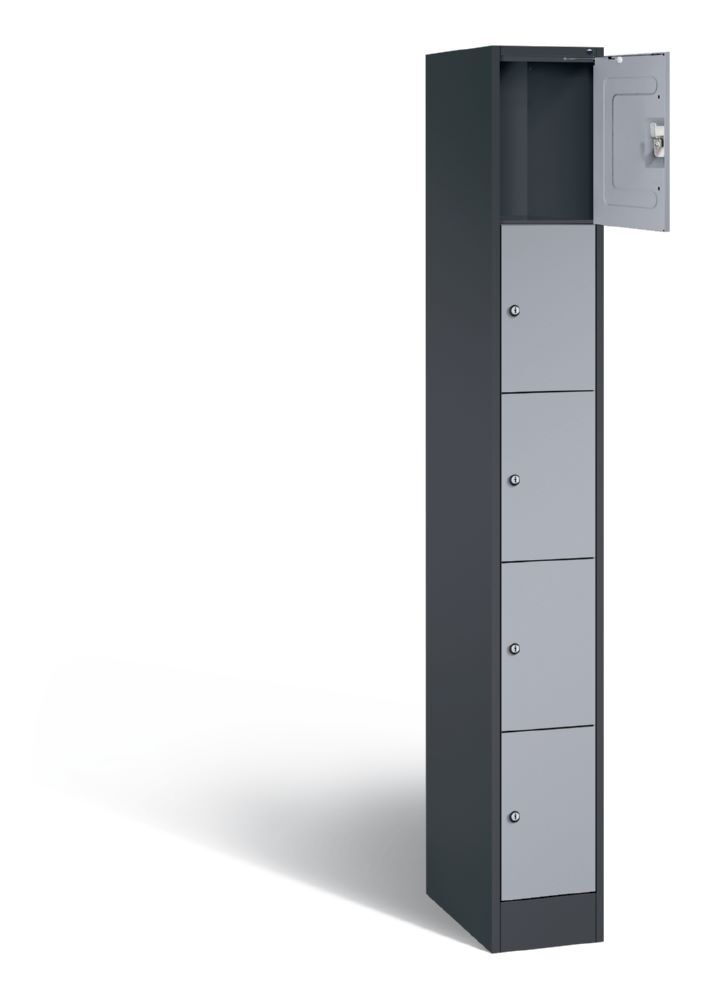 C+P Schließfachschrank Serie 8070 mit 5 Fächer weißaluminium 240 x 480 x 1950 mm Produktbild C+P Schließfachschrank Serie 8070 mit 5 Fächer weißaluminium 240 x 480 x 1950 mm bild 2