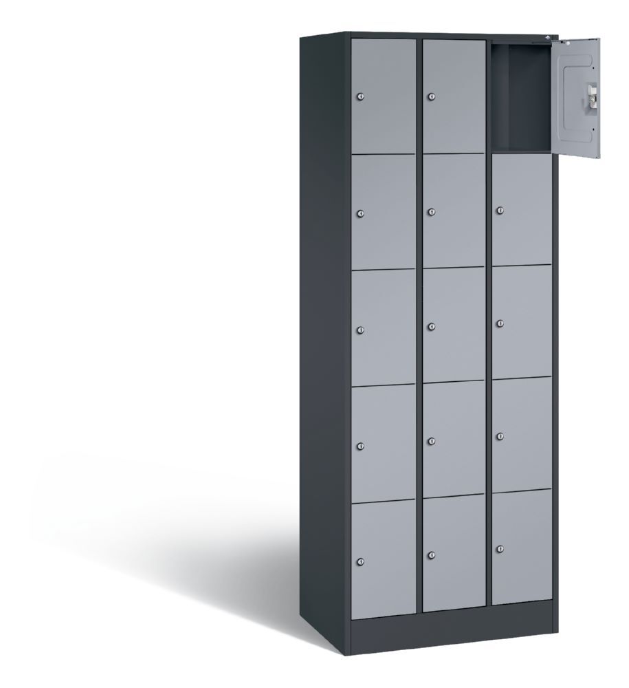 C+P Schließfachschrank Serie 8070 1950 x 680 x 480 mm anthrazit weißaluminium Produktbild C+P Schließfachschrank Serie 8070 1950 x 680 x 480 mm anthrazit weißaluminium