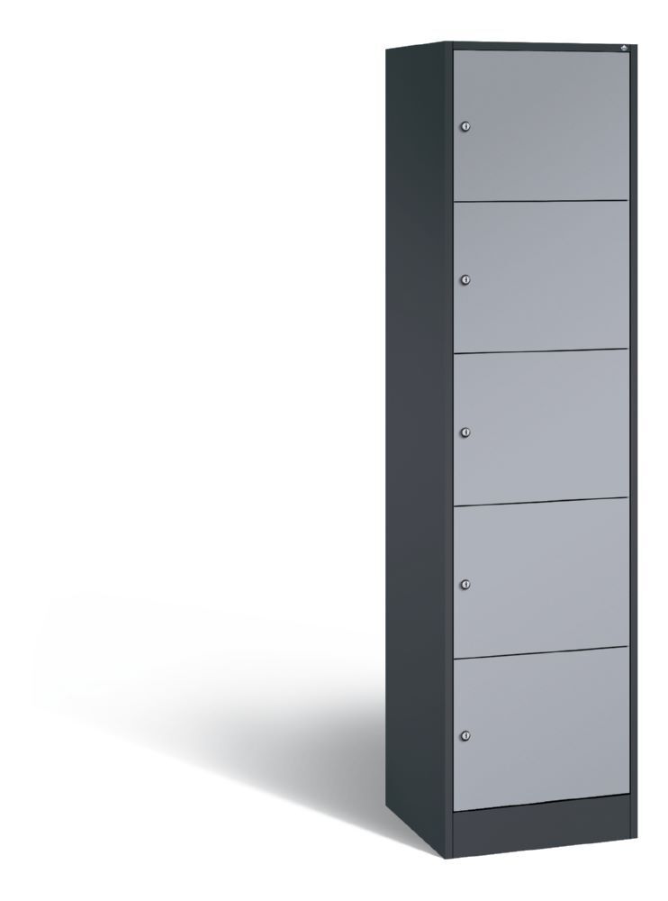 C+P Schließfachschrank Serie 8070 XL weißalu grau 460 x 480 x 1950 mm Produktbild C+P Schließfachschrank Serie 8070 XL weißalu grau 460 x 480 x 1950 mm