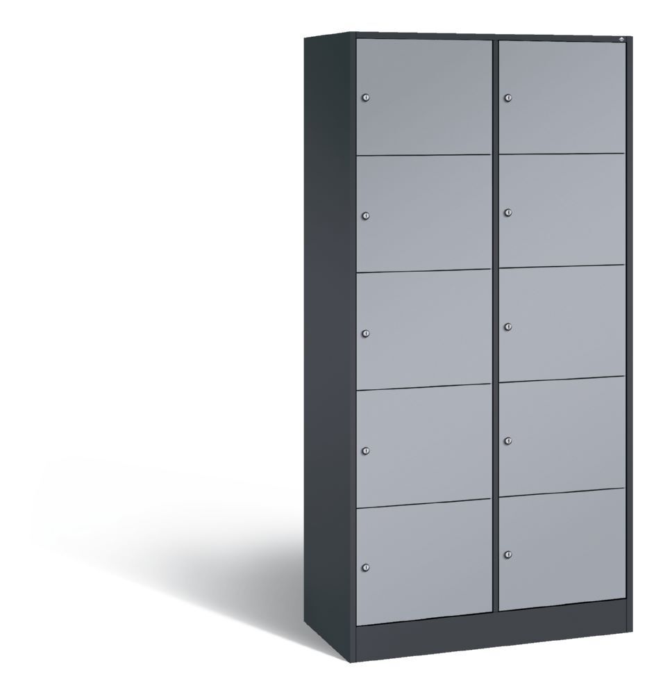 C+P Schließfachschrank Serie 8070 1950 x 900 x 480 mm anthrazit weißaluminium Produktbild C+P Schließfachschrank Serie 8070 1950 x 900 x 480 mm anthrazit weißaluminium
