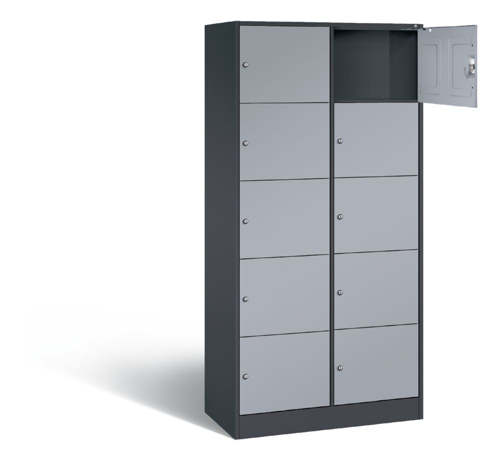 C+P Schließfachschrank Serie 8070 1950 x 900 x 480 mm anthrazit weißaluminium Produktbild C+P Schließfachschrank Serie 8070 1950 x 900 x 480 mm anthrazit weißaluminium bild 2