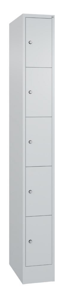 C+P Schließfachschrank Serie 8070 5 Fächer lichtgrau 240 x 480 x 1950 mm Produktbild C+P Schließfachschrank Serie 8070 5 Fächer lichtgrau 240 x 480 x 1950 mm