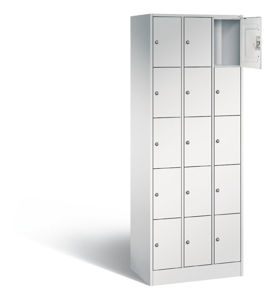 C+P Schließfachschrank Serie 8070 1950 x 680 x 480 mm lichtgrau 3 Abteile 5 Fächern Produktbild C+P Schließfachschrank Serie 8070 1950 x 680 x 480 mm lichtgrau 3 Abteile 5 Fächern bild 2