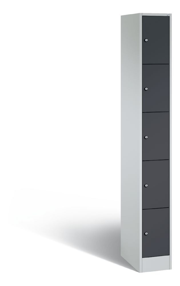 C+P Schließfachschrank Serie 8070 mit 5 Fächer dunkelgrau 240 x 480 x 1950 mm Produktbild C+P Schließfachschrank Serie 8070 mit 5 Fächer dunkelgrau 240 x 480 x 1950 mm