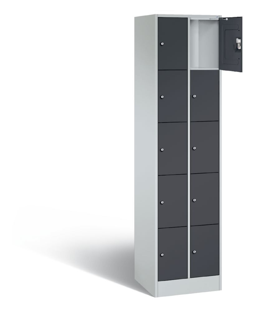 C+P Schließfachschrank Serie 8070 H 1950 x B 460 x T 480 mm weiß graualuminium Produktbild C+P Schließfachschrank Serie 8070 H 1950 x B 460 x T 480 mm weiß graualuminium bild 2