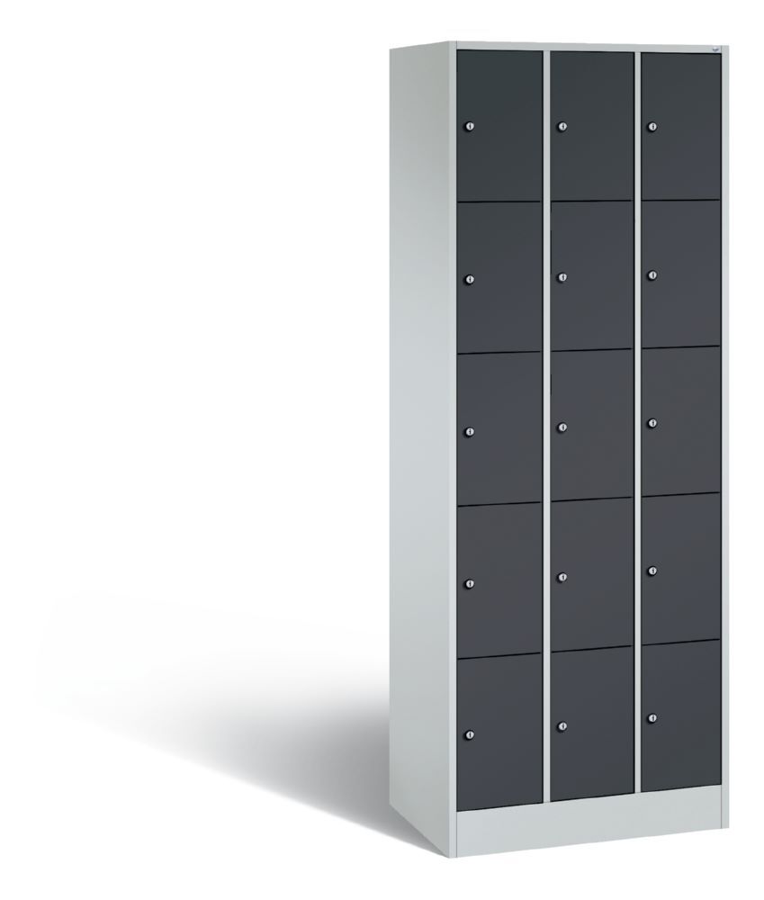 C+P Schließfachschrank Serie 8070 1950 x 680 x 480 mm lichtgrau anthrazit Produktbild C+P Schließfachschrank Serie 8070 1950 x 680 x 480 mm lichtgrau anthrazit