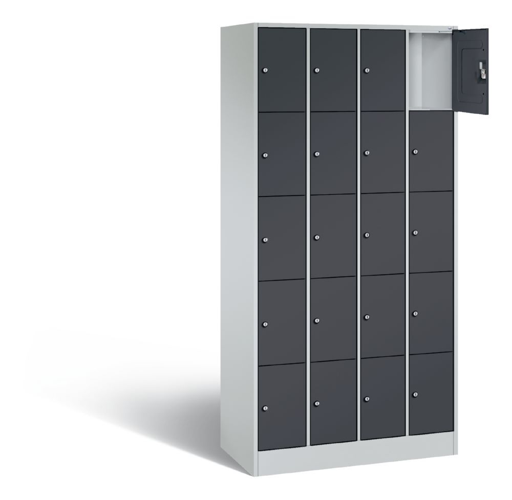 C+P Schließfachschrank Serie 8070 H 1950 x B 900 x T 480 mm lichtgrau anthrazit Produktbild C+P Schließfachschrank Serie 8070 H 1950 x B 900 x T 480 mm lichtgrau anthrazit