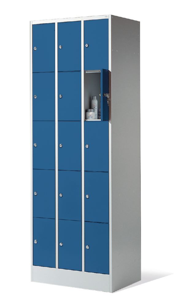 C+P Schließfachschrank Serie 8070 1950 x 680 x 480 mm lichtgrau fernblau Produktbild C+P Schließfachschrank Serie 8070 1950 x 680 x 480 mm lichtgrau fernblau