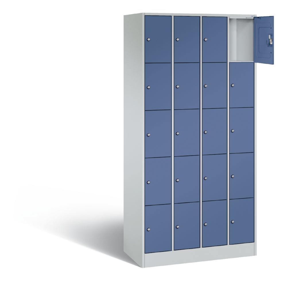 C+P Schließfachschrank Serie 8070 H 1950 x B 900 x T 480 mm lichtgrau fernblau Produktbild C+P Schließfachschrank Serie 8070 H 1950 x B 900 x T 480 mm lichtgrau fernblau