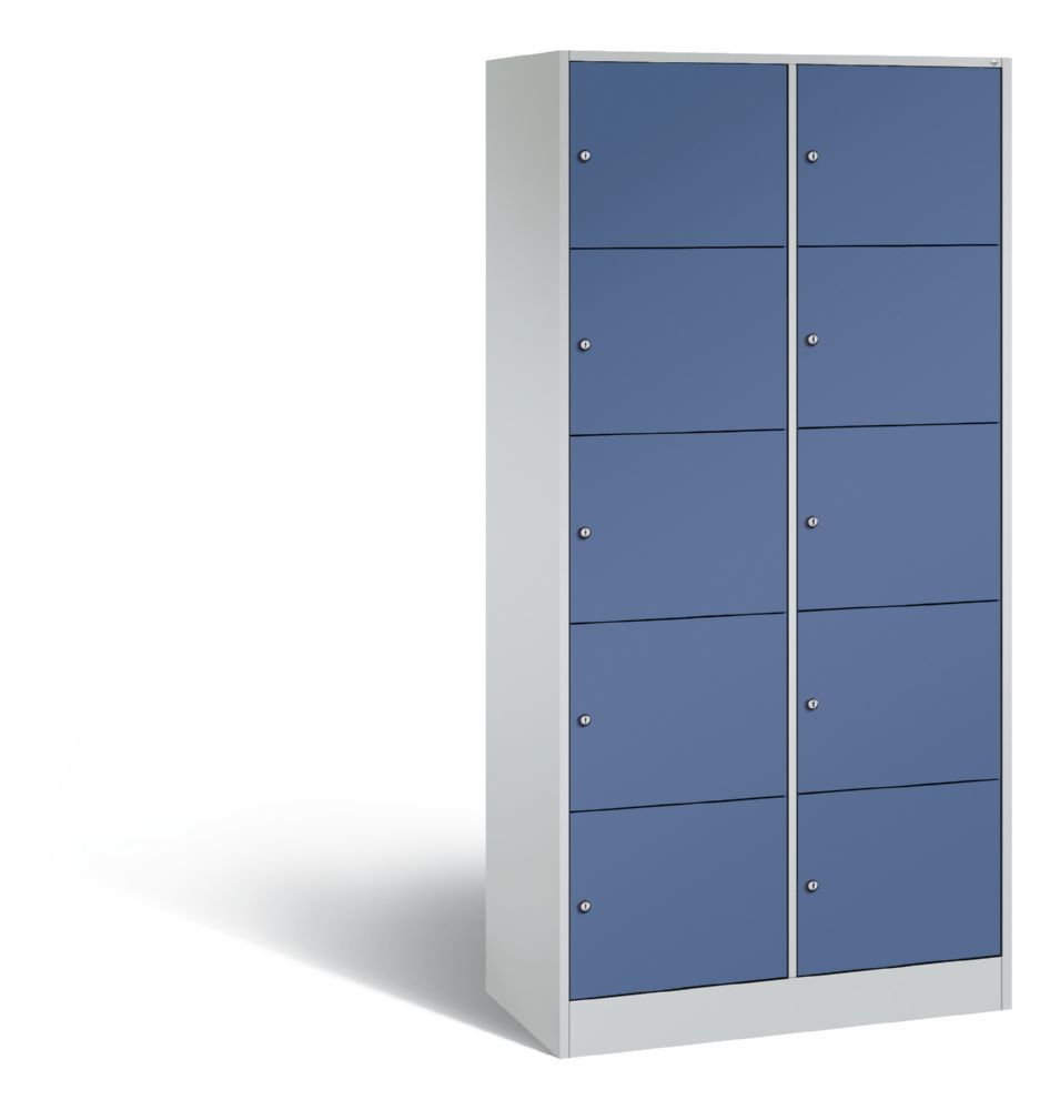 C+P Schließfachschrank Serie 8070 1950 x 900 x 480 mm lichtgrau fernblau Produktbild C+P Schließfachschrank Serie 8070 1950 x 900 x 480 mm lichtgrau fernblau