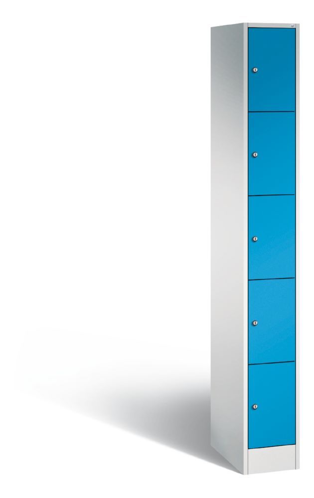 C+P Schließfachschrank Serie 8070 mit 5 Fächer lichtblau 240 x 480 x 1950 mm