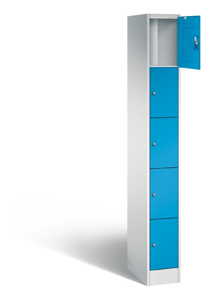 C+P Schließfachschrank Serie 8070 mit 5 Fächer lichtblau 240 x 480 x 1950 mm