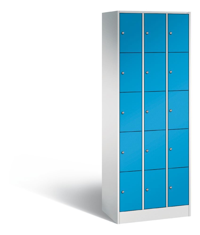 C+P Schließfachschrank Serie 8070 1950 x 680 x 480 mm lichtgrau lichtblau Produktbild C+P Schließfachschrank Serie 8070 1950 x 680 x 480 mm lichtgrau lichtblau