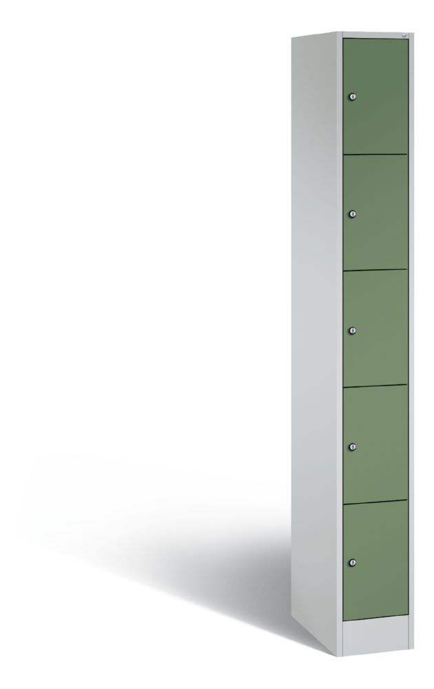 C+P Schließfachschrank Serie 8070 mit 5 Fächer resedagrün 240 x 480 x 1950 mm Produktbild C+P Schließfachschrank Serie 8070 mit 5 Fächer resedagrün 240 x 480 x 1950 mm