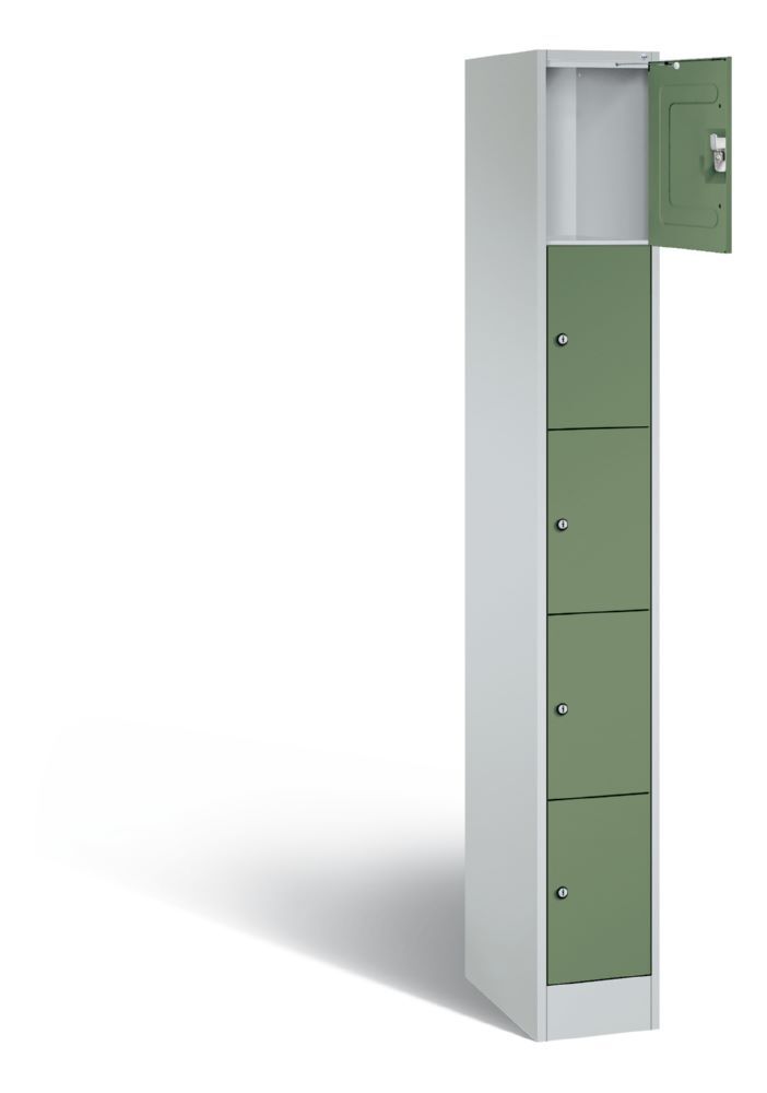 C+P Schließfachschrank Serie 8070 mit 5 Fächer resedagrün 240 x 480 x 1950 mm Produktbild C+P Schließfachschrank Serie 8070 mit 5 Fächer resedagrün 240 x 480 x 1950 mm bild 2