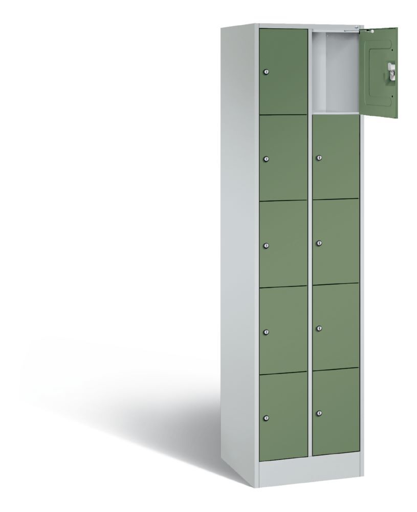 C+P Schließfachschrank Serie 8070 H 1950 x B 460 x T 480 mm lichtgrau resedagrün Produktbild C+P Schließfachschrank Serie 8070 H 1950 x B 460 x T 480 mm lichtgrau resedagrün bild 2