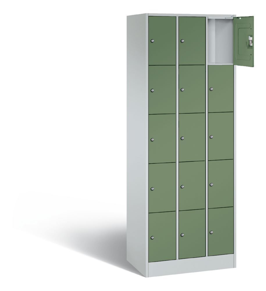 C+P Schließfachschrank Serie 8070 H 1950 x B 680 x T 480 mm lichtgrau resedagrün Produktbild C+P Schließfachschrank Serie 8070 H 1950 x B 680 x T 480 mm lichtgrau resedagrün bild 2