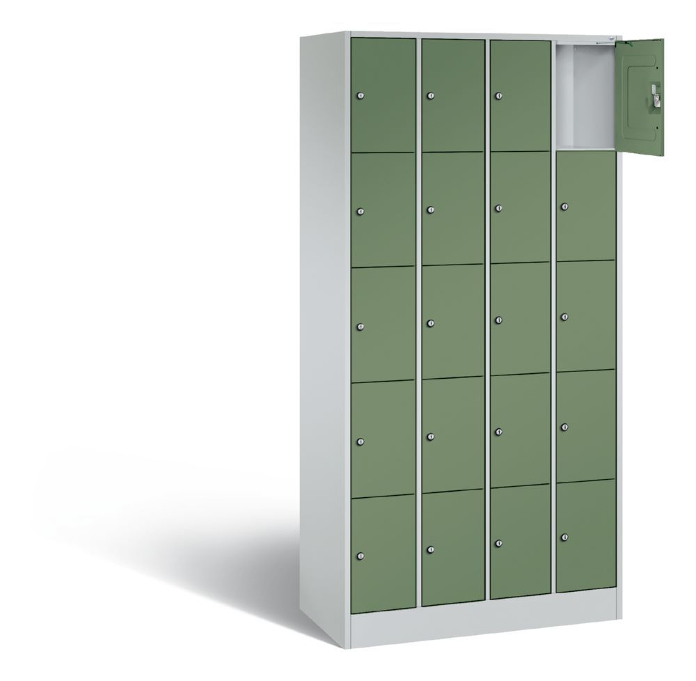C+P Schließfachschrank Serie 8070 H 1950 x B 900 x T 480 mm lichtgrau resedagrün Produktbild C+P Schließfachschrank Serie 8070 H 1950 x B 900 x T 480 mm lichtgrau resedagrün