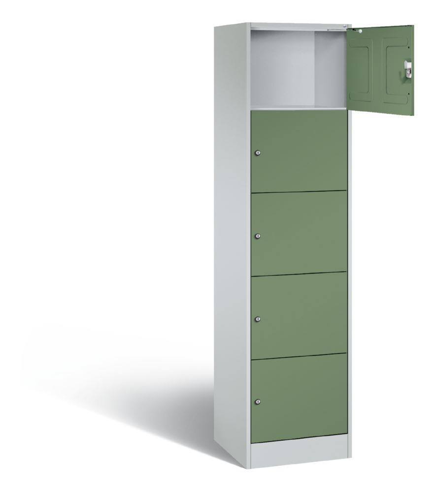 C+P Schließfachschrank Serie 8070 5 Fächer resedagrün 460 x 480 x 1950 mm Produktbild C+P Schließfachschrank Serie 8070 5 Fächer resedagrün 460 x 480 x 1950 mm bild 2