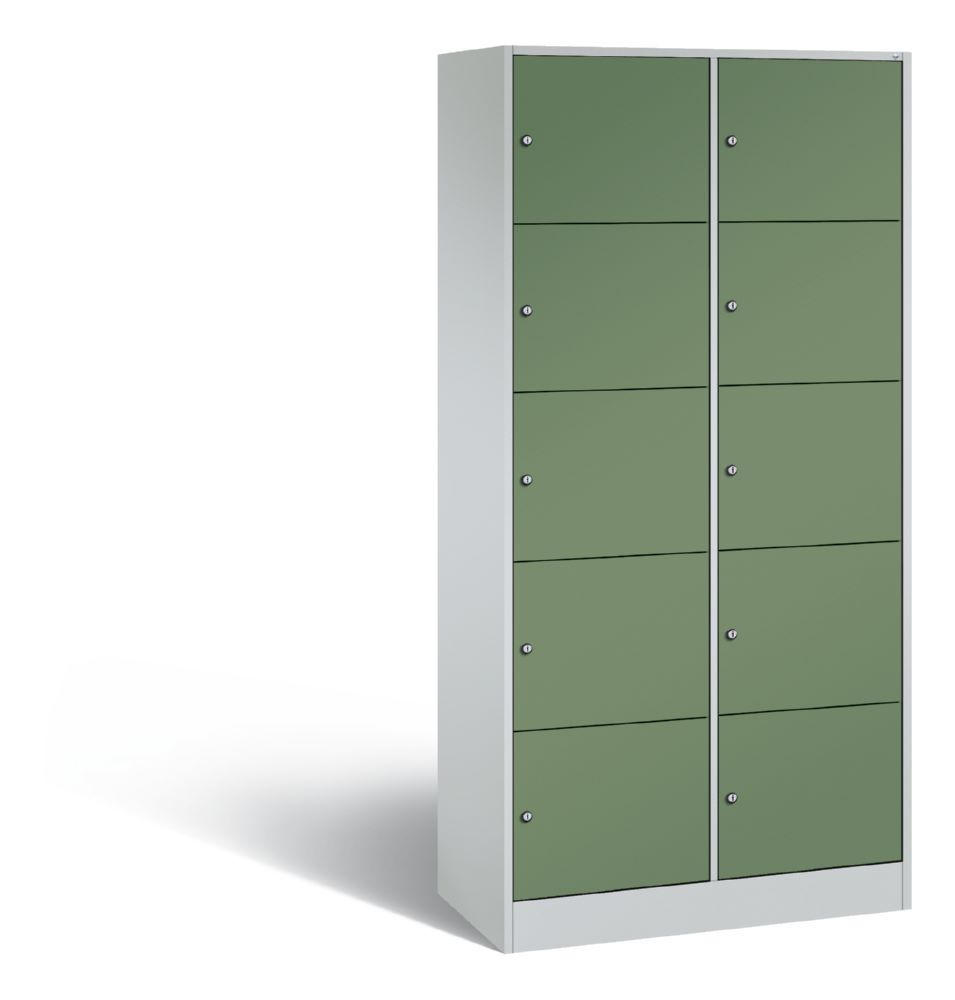 C+P chließfachschrank Serie 8070 H 1950 x B 900 x T 480 mm lichtgrau resedagrün Produktbild C+P chließfachschrank Serie 8070 H 1950 x B 900 x T 480 mm lichtgrau resedagrün