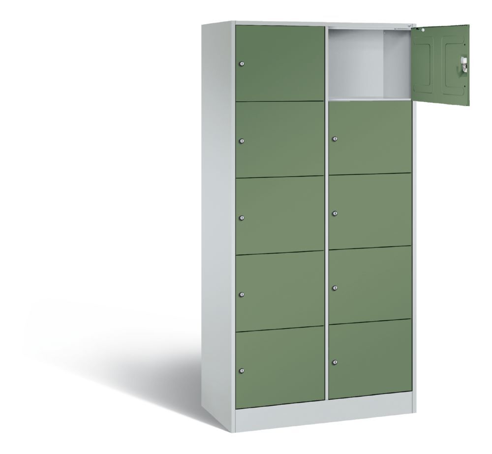 C+P chließfachschrank Serie 8070 H 1950 x B 900 x T 480 mm lichtgrau resedagrün Produktbild C+P chließfachschrank Serie 8070 H 1950 x B 900 x T 480 mm lichtgrau resedagrün bild 2