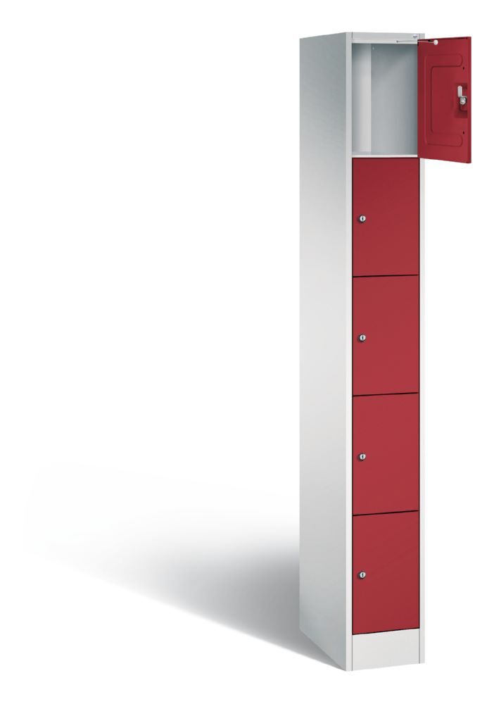 C+P Schließfachschrank Serie 8070 mit 5 Fächer rubinrot 240 x 480 x 1950 mm Produktbild C+P Schließfachschrank Serie 8070 mit 5 Fächer rubinrot 240 x 480 x 1950 mm bild 2