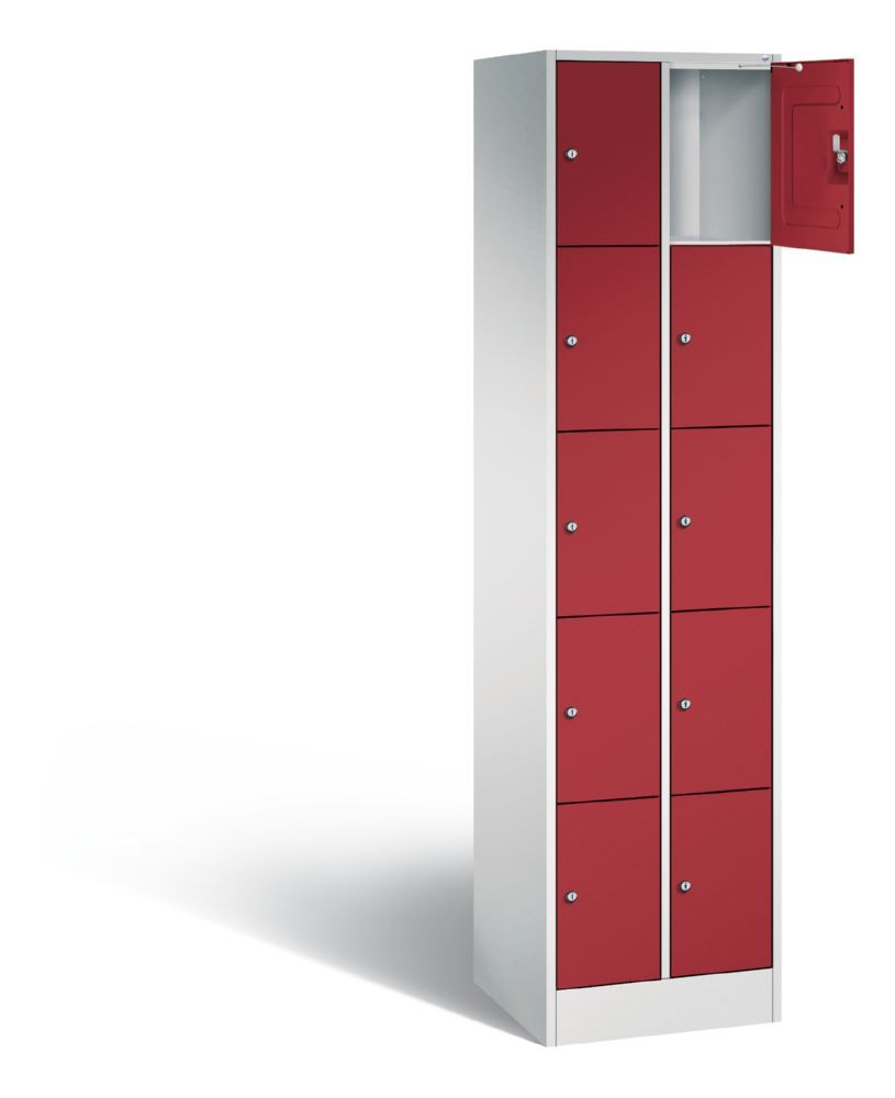 C+P Schließfachschrank Serie 8070 H 1950 x B 460 x T 480 mm lichtgrau rubinrot Produktbild C+P Schließfachschrank Serie 8070 H 1950 x B 460 x T 480 mm lichtgrau rubinrot bild 2