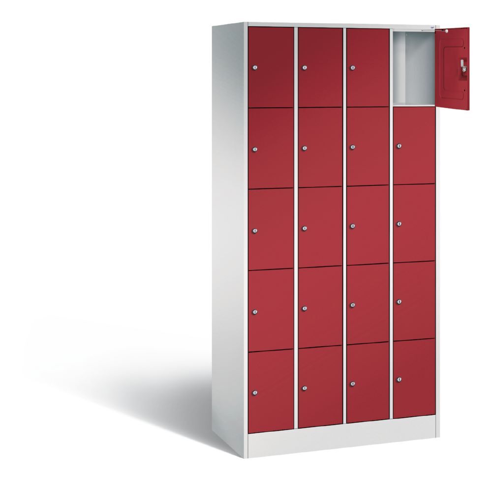 C+P Schließfachschrank Serie 8070 H 1950 x B 900 x T 480 mm lichtgrau rubinrot Produktbild C+P Schließfachschrank Serie 8070 H 1950 x B 900 x T 480 mm lichtgrau rubinrot bild 2