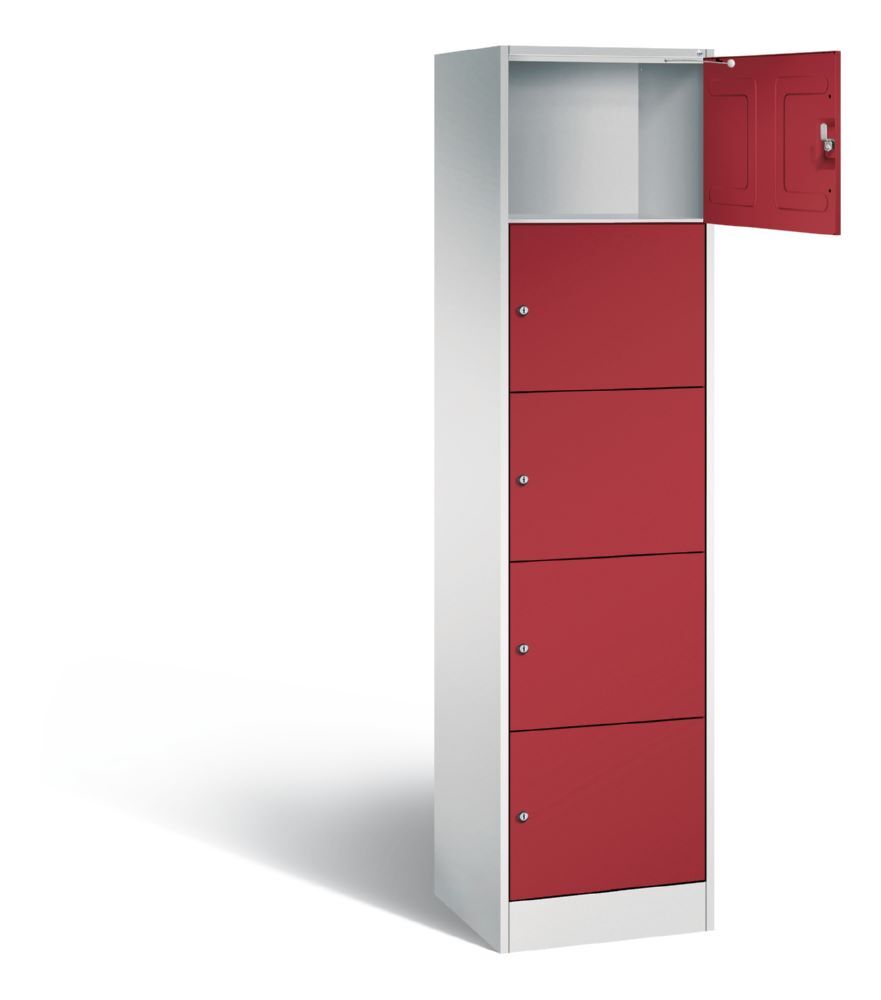 C+P Schließfachschrank Serie 8070 5 Fächer rubinrot 460 x 480 x 1950 mm Produktbild C+P Schließfachschrank Serie 8070 5 Fächer rubinrot 460 x 480 x 1950 mm bild 2