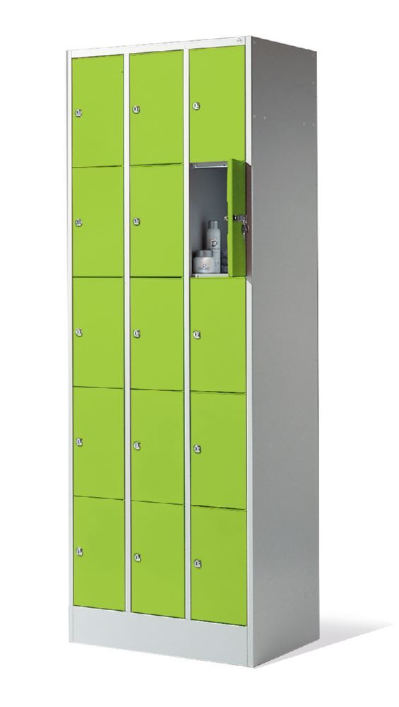 C+P Schließfachschrank Serie 8070 H 1950 x B 680 x T 480 mm lichtgrau viridingrün Produktbild C+P Schließfachschrank Serie 8070 H 1950 x B 680 x T 480 mm lichtgrau viridingrün bild 3