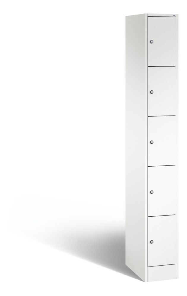 C+P Schließfachschrank Serie 8070 5 Fächer weiß 240 x 480 x 1950 mm Produktbild C+P Schließfachschrank Serie 8070 5 Fächer weiß 240 x 480 x 1950 mm