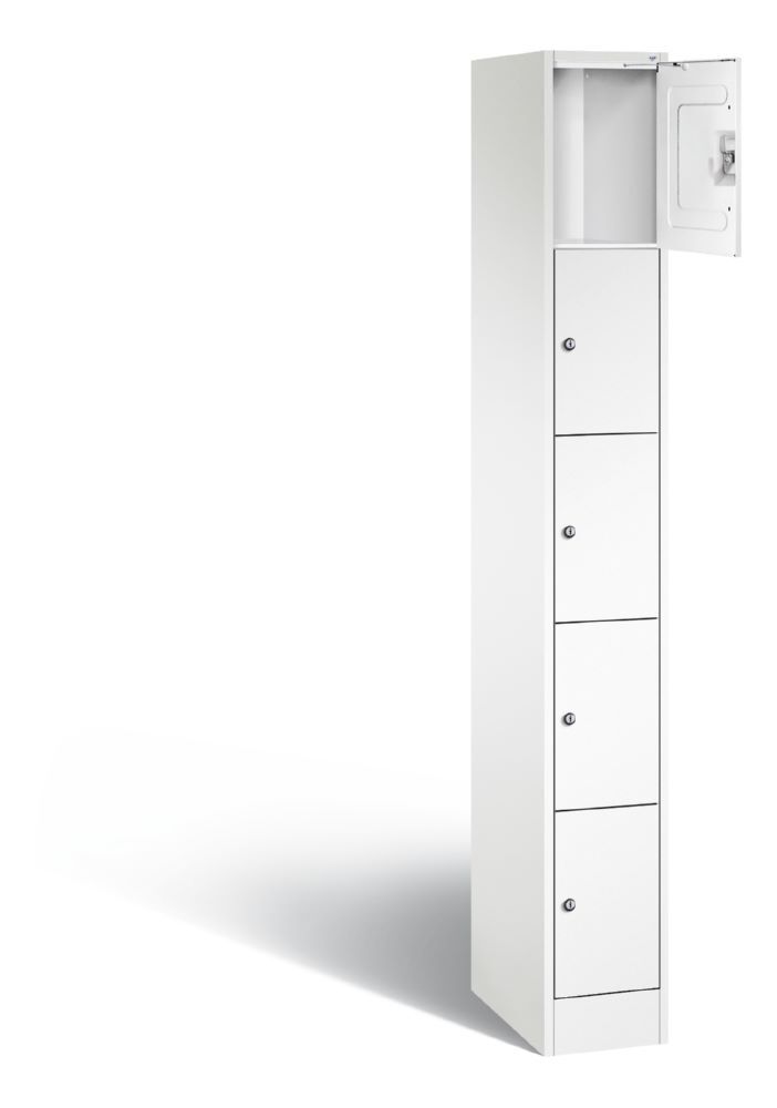 C+P Schließfachschrank Serie 8070 5 Fächer weiß 240 x 480 x 1950 mm Produktbild C+P Schließfachschrank Serie 8070 5 Fächer weiß 240 x 480 x 1950 mm bild 2