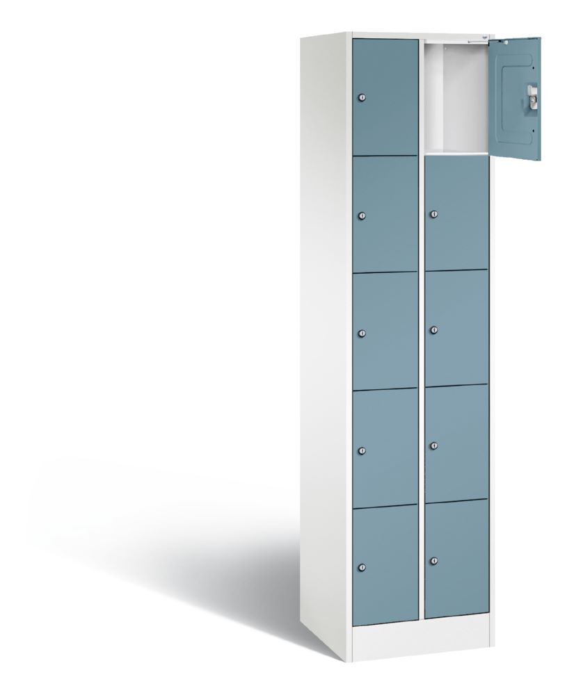 C+P Schließfachschrank Serie 8070 H 1950 x B 460 x T 480 mm weiß horizontblau Produktbild C+P Schließfachschrank Serie 8070 H 1950 x B 460 x T 480 mm weiß horizontblau bild 2