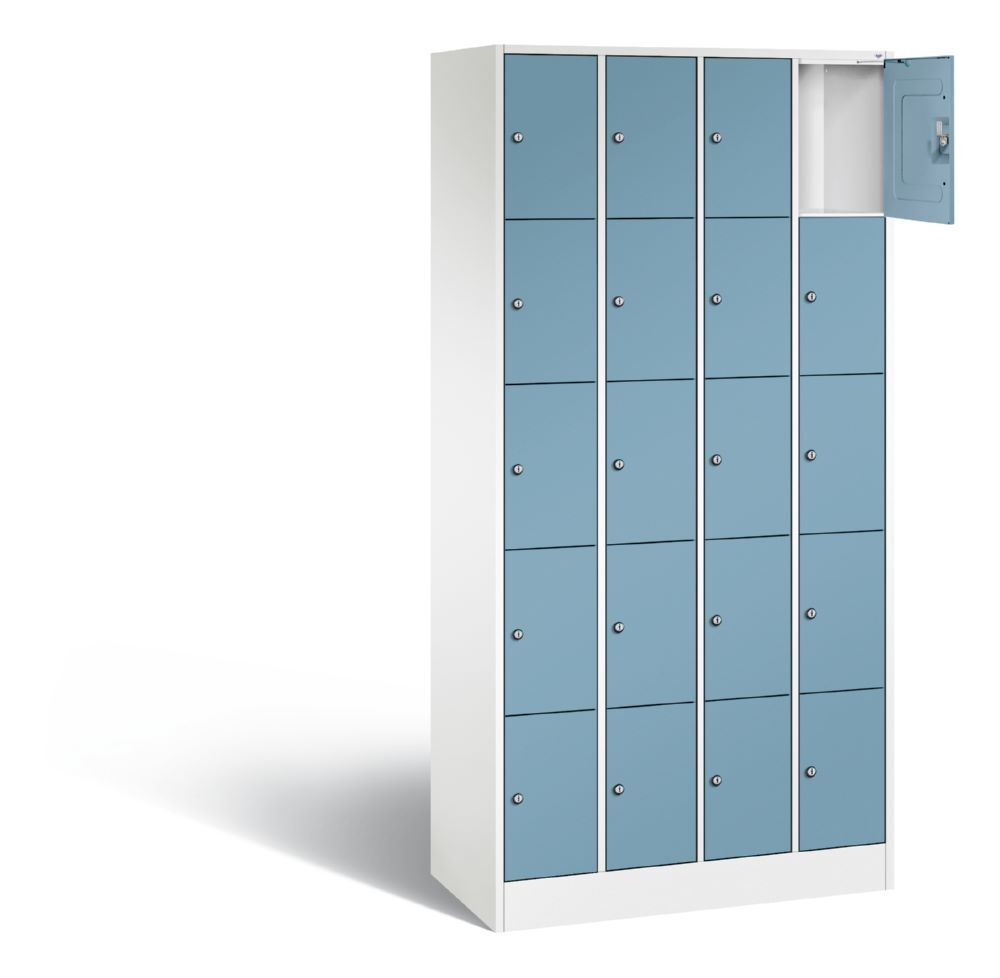 C+P Schließfachschrank Serie 8070 H 1950 x B 900 x T 480 mm weiß horizontblau Produktbild C+P Schließfachschrank Serie 8070 H 1950 x B 900 x T 480 mm weiß horizontblau bild 2
