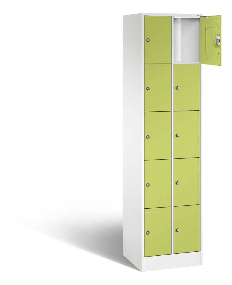C+P Schließfachschrank Serie 8070 H 1950 x B 460 x T 480 mm weiß viridingrün Produktbild C+P Schließfachschrank Serie 8070 H 1950 x B 460 x T 480 mm weiß viridingrün bild 2
