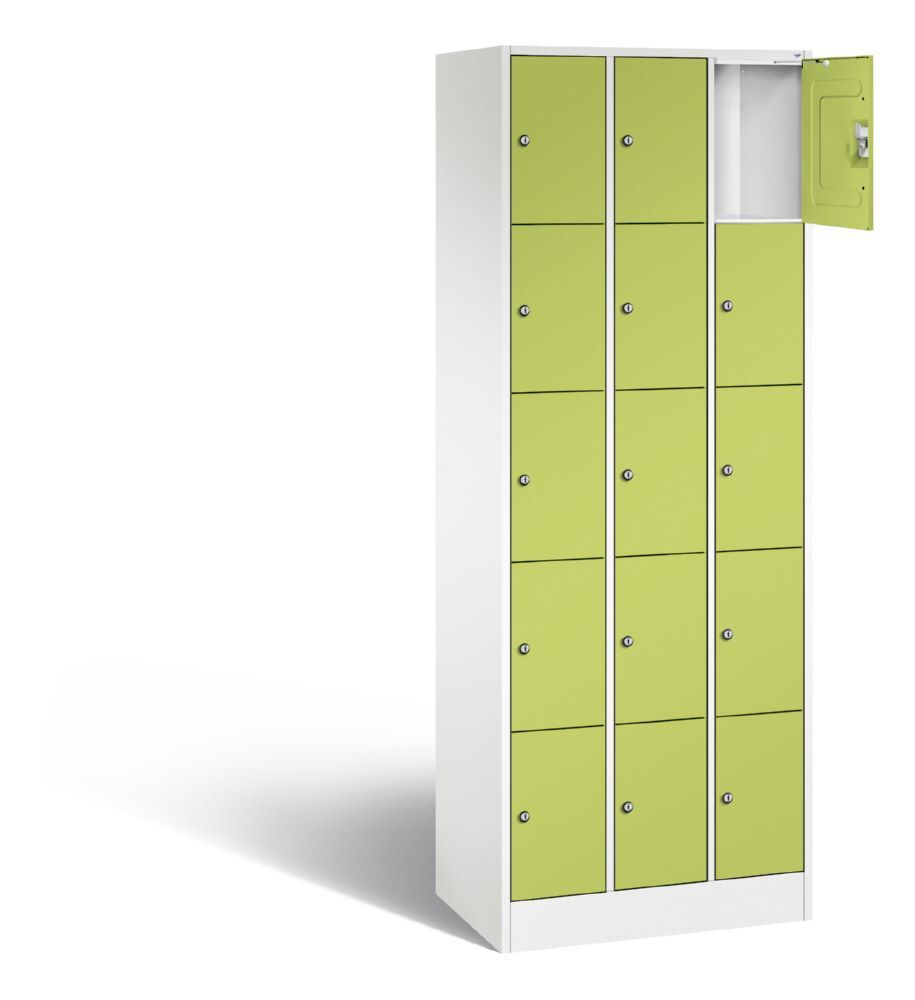 C+P Schließfachschrank Serie 8070 H 1950 x B 680 x T 480 mm weiß viridingrün Produktbild C+P Schließfachschrank Serie 8070 H 1950 x B 680 x T 480 mm weiß viridingrün bild 2