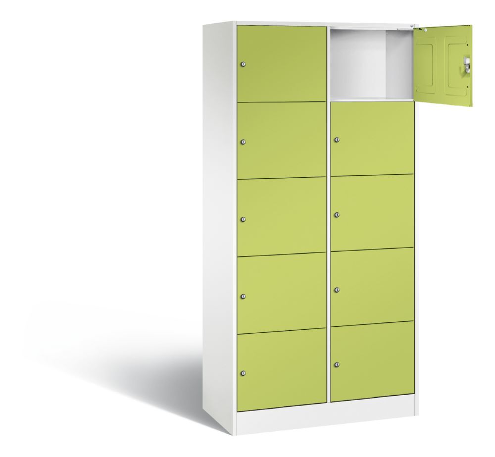 C+P Schließfachschrank Serie 8070 H 1950 x B 900 x T 480 mm weiß viridingrün Produktbild C+P Schließfachschrank Serie 8070 H 1950 x B 900 x T 480 mm weiß viridingrün bild 2