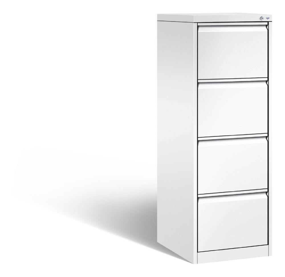 C+P Karteischrank mit 4 Schubladen Acurado weiß 433 x 590 x 1357 mm Produktbild C+P Karteischrank mit 4 Schubladen Acurado weiß 433 x 590 x 1357 mm