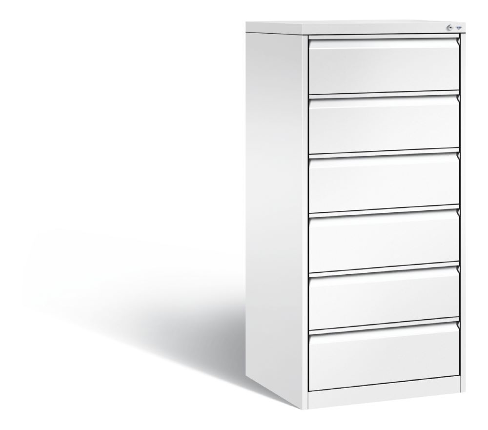 C+P Stahl Schubladenschrank Acurado 6 Schubladen in weiß 553 x 590 x 1357 mm Produktbild C+P Stahl Schubladenschrank Acurado 6 Schubladen in weiß 553 x 590 x 1357 mm
