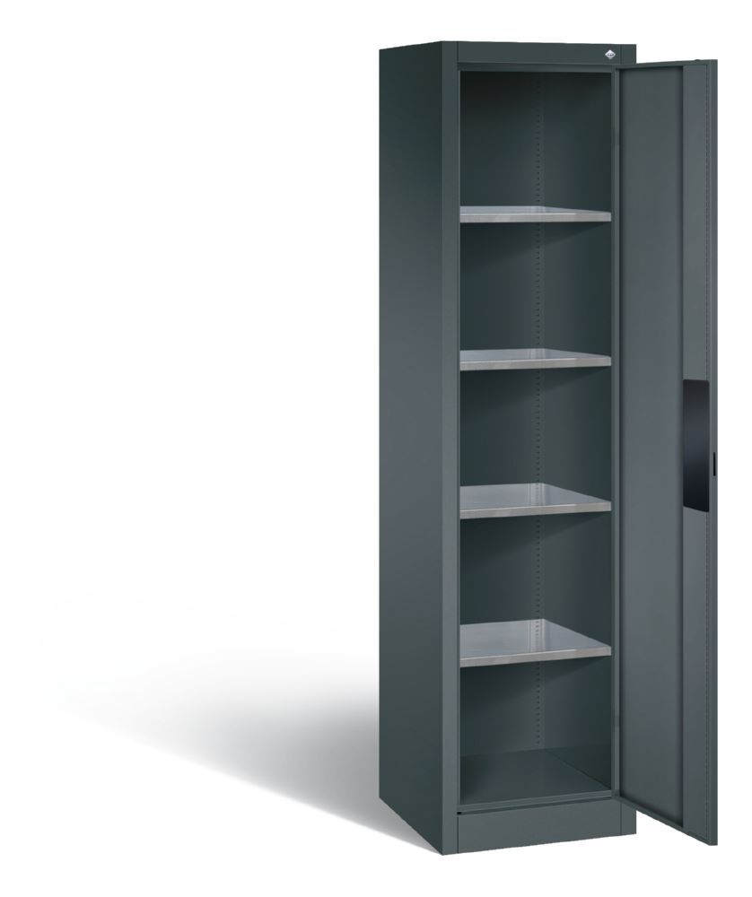 C+P Schwerlastschrank mit 4 Fachböden dunkelgrau 502 x 500 x 1950 mm Produktbild C+P Schwerlastschrank mit 4 Fachböden dunkelgrau 502 x 500 x 1950 mm bild 2