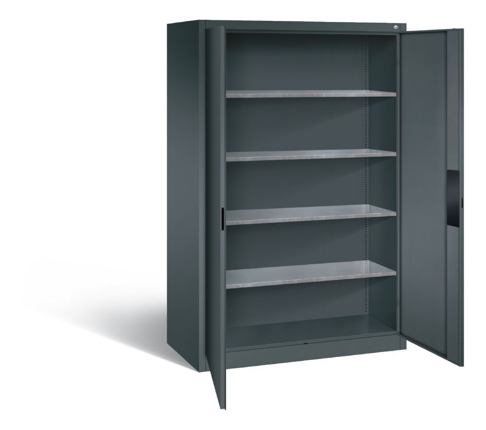C+P Stahl Schwerlastschrank bis 110 kg Flügeltüren in anthrazit 1200 x 600 x 1950 mm Produktbild C+P Stahl Schwerlastschrank bis 110 kg Flügeltüren in anthrazit 1200 x 600 x 1950 mm bild 2
