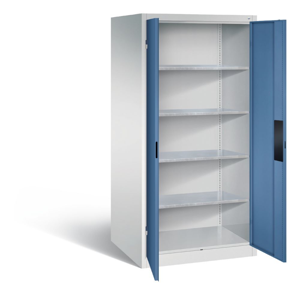 C+P Schwerlastschrank 1950 x 930 x 800 mm lichtgrau fernblau Produktbild C+P Schwerlastschrank 1950 x 930 x 800 mm lichtgrau fernblau bild 2