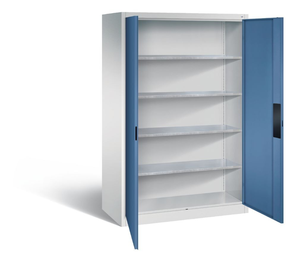 C+P Stahl Schwerlastschrank bis 110 kg Türfarbe fernblau 1200 x 600 x 1950 mm Produktbild C+P Stahl Schwerlastschrank bis 110 kg Türfarbe fernblau 1200 x 600 x 1950 mm bild 2