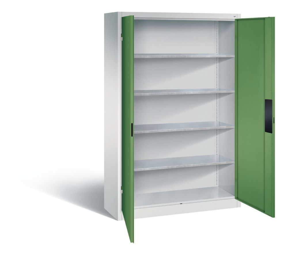 C+P Schwerlastschrank 4 Einlegeböden resedagrün 1200 x 400 x 1950 mm Produktbild C+P Schwerlastschrank 4 Einlegeböden resedagrün 1200 x 400 x 1950 mm bild 2