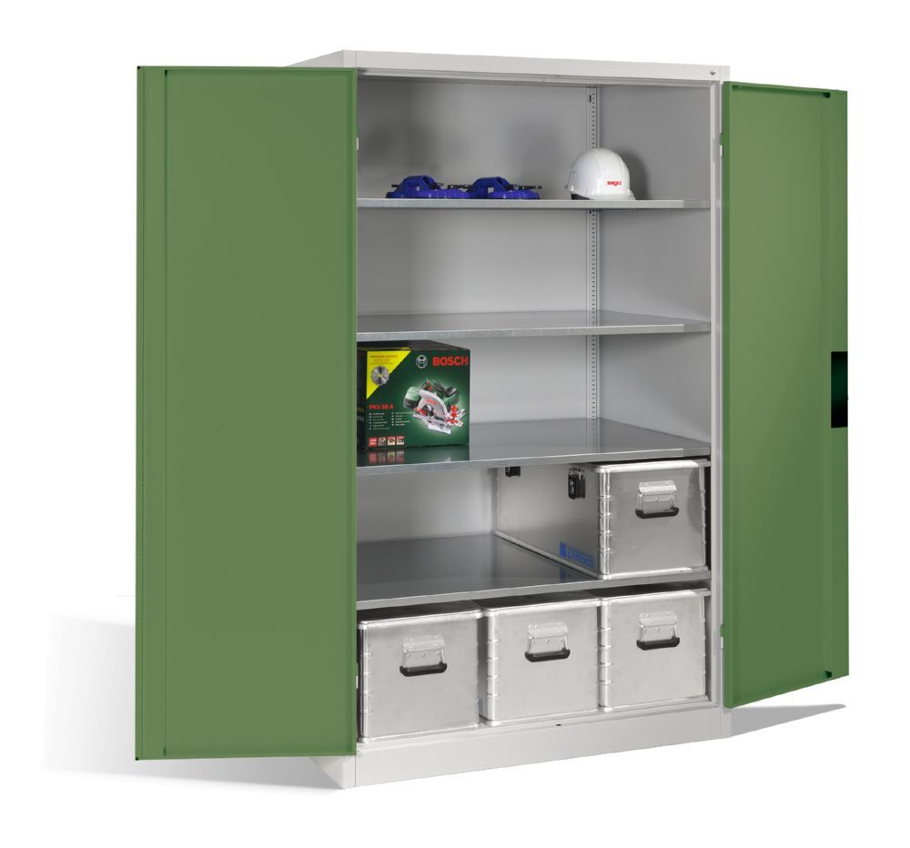 C+P Schwerlastschrank H 1950 x B 1200 x T 800 mm lichtgrau resedagrün Produktbild C+P Schwerlastschrank H 1950 x B 1200 x T 800 mm lichtgrau resedagrün bild 3