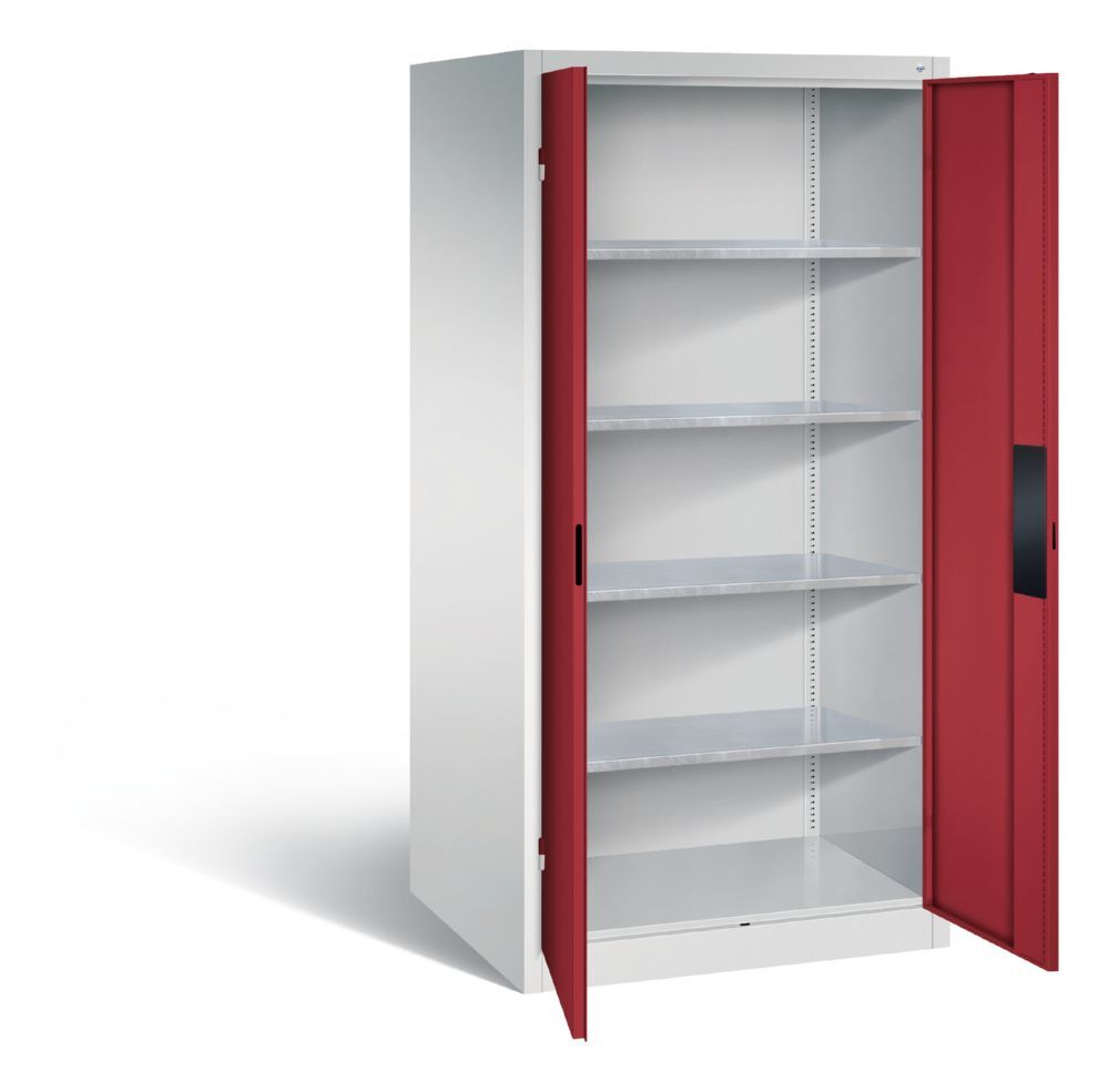 C+P Schwerlastschrank Serie 89 1950 x 930 x 800 mm lichtgrau rubinrot Produktbild C+P Schwerlastschrank Serie 89 1950 x 930 x 800 mm lichtgrau rubinrot bild 2