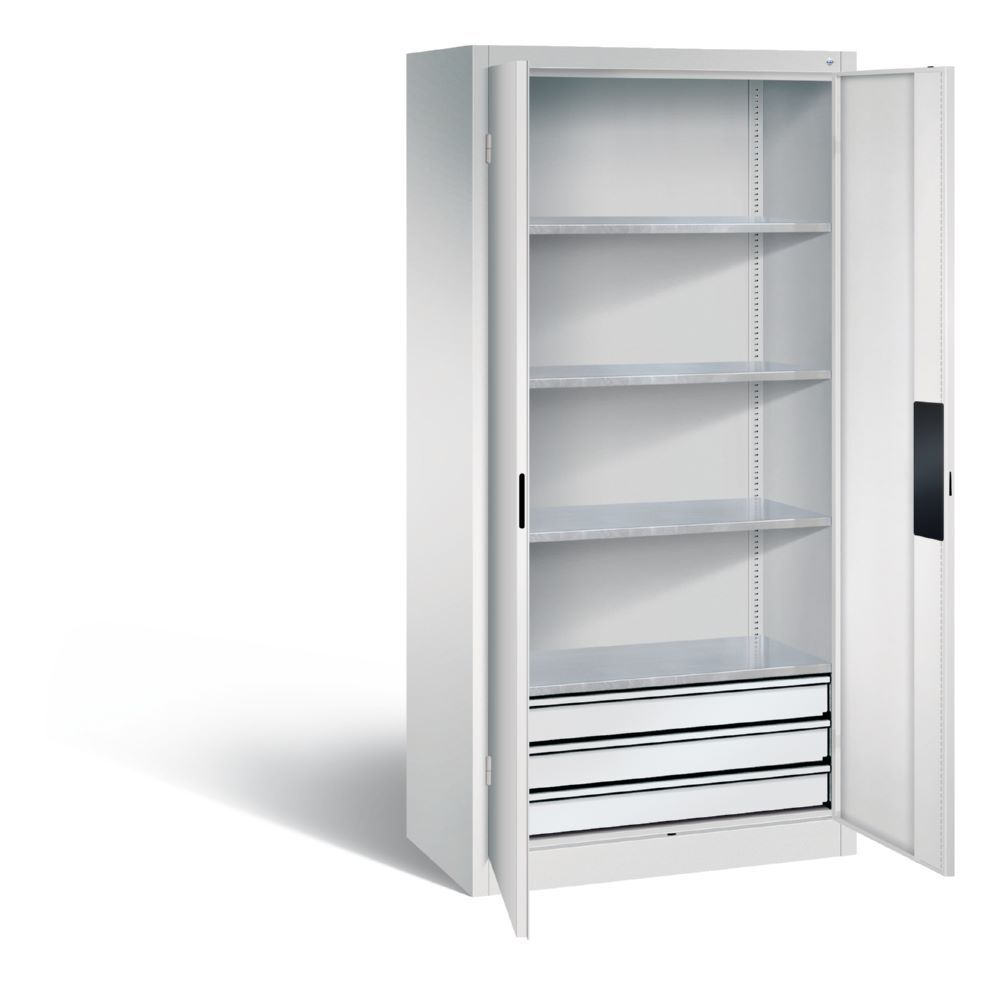 C+P Schwerlastschrank mit 3 Innenschubladen lichtgrau 930 x 500 x 1950 mm Produktbild C+P Schwerlastschrank mit 3 Innenschubladen lichtgrau 930 x 500 x 1950 mm bild 2