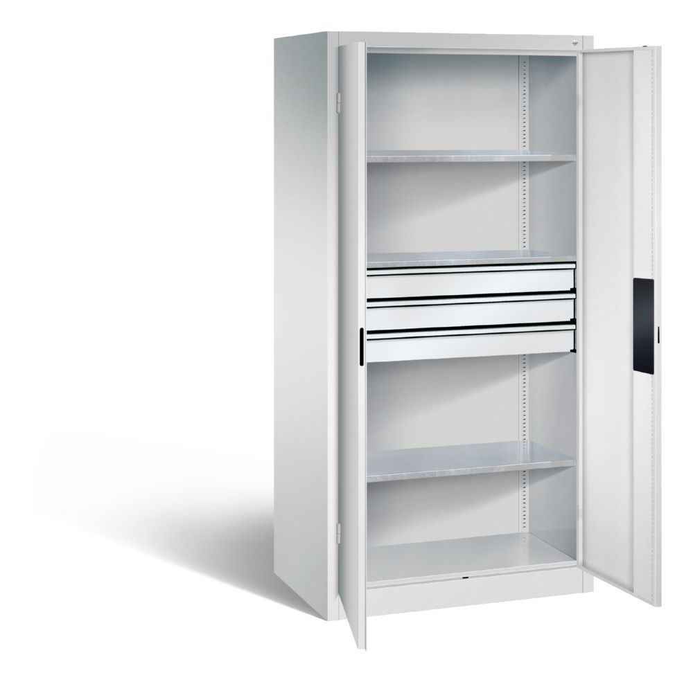 C+P Schwerlastschrank mit Schubladen 1950 x 930 x 600 mm in lichtgrau Produktbild C+P Schwerlastschrank mit Schubladen 1950 x 930 x 600 mm in lichtgrau bild 2