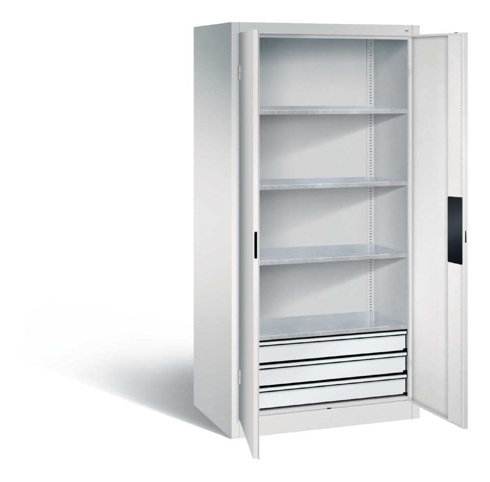 C+P Schwerlastschrank mit Schubladen H 1950 x B 930 x T 600 mm lichtgrau Produktbild C+P Schwerlastschrank mit Schubladen H 1950 x B 930 x T 600 mm lichtgrau bild 2