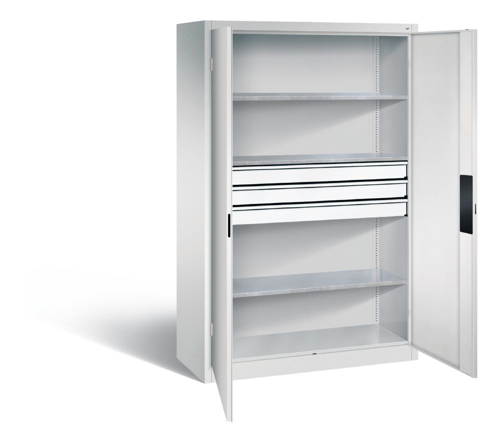C+P Schwerlastschrank mit Schubladen 1950 x 1200 x 500 mm in lichtgrau Produktbild C+P Schwerlastschrank mit Schubladen 1950 x 1200 x 500 mm in lichtgrau bild 2